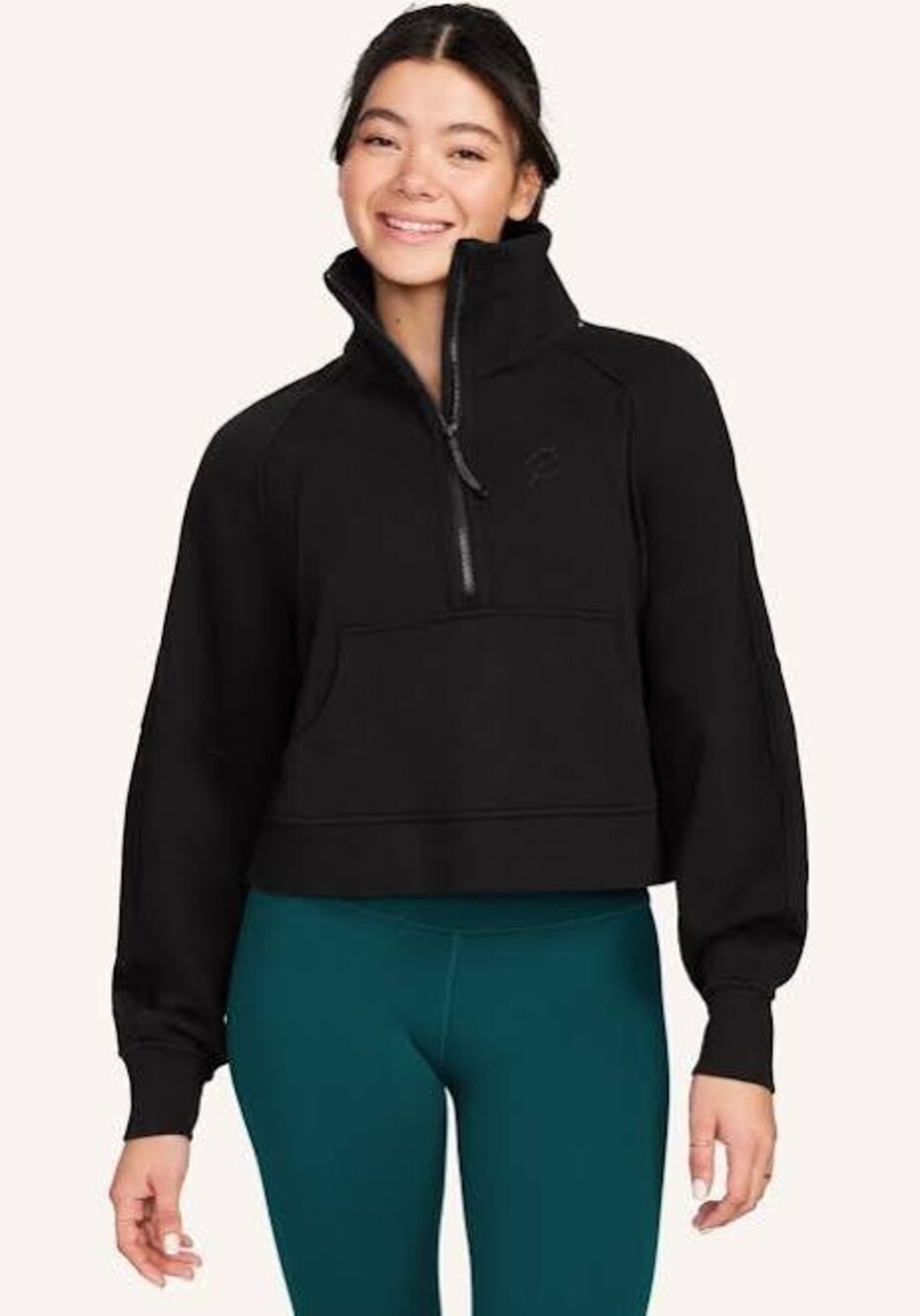 Lululemon Scuba Oversized Funnel-Neck Half-Zip Black Size XL/XXL Good Condition